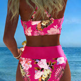 Jolina™ | Bikini de duas peças com estampado floral e contraste