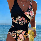 LAIA™ | Fato de Banho Floral Contrastante