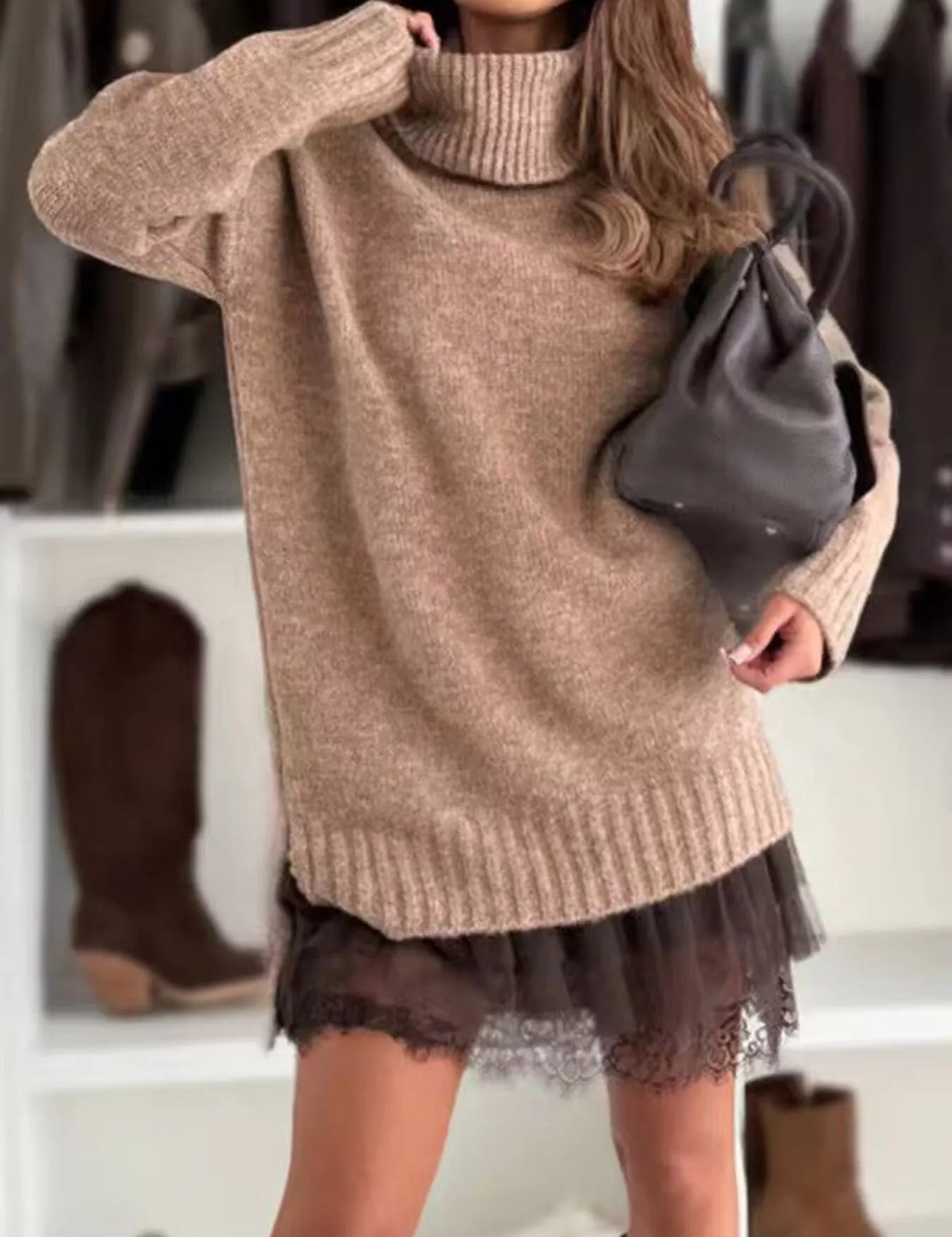 Stella | Sweater Oversized de Gola Alta