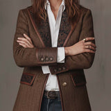 Hollis | Blazer com Painel em Padrão Chevron