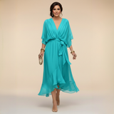MARTA | VESTIDO DE CHIFFON COM DECOTE EM V