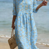 Vestido informal de mulher com estampado floral.