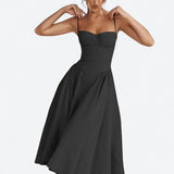Sigrid | Vestido bustier sem mangas comprimento midi