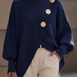 Marisse | Sweater de Gola Alta com Botões