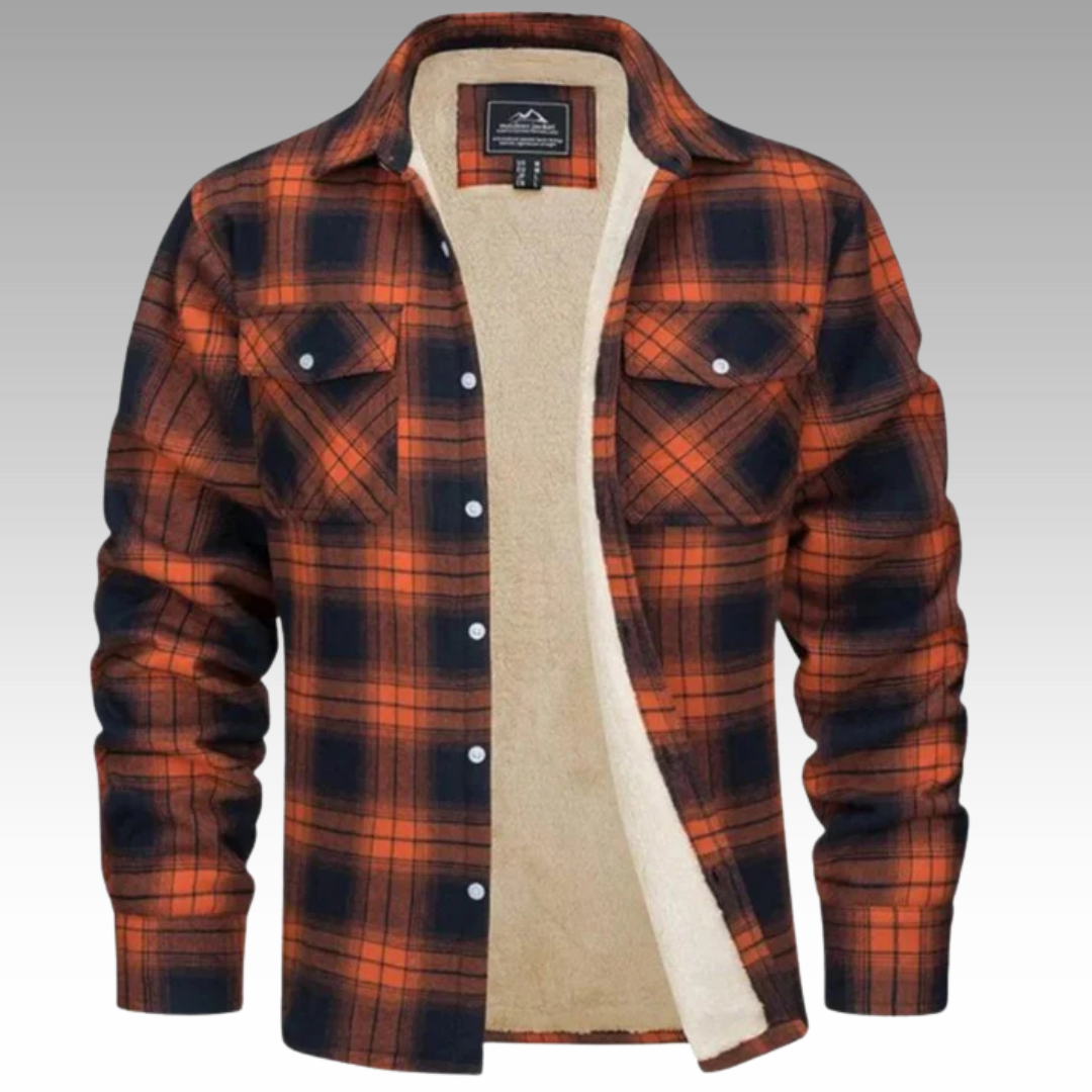 Tiago - Casaco Trucker Riscas Fleece