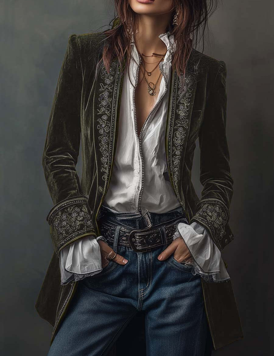 Gabrielle | Casaco Longo Bordado