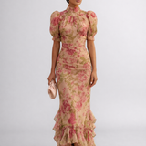 Rosário | Vestido Longo Floral de Chiffon
