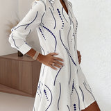 Camisa de Vestir com Colarinho Ondulado