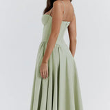 Sigrid | Vestido bustier sem mangas comprimento midi