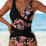 LAIA™ | Fato de Banho Floral Contrastante