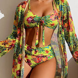 Glenda - Bikini com saia floral