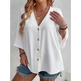Dorothy™ | Top elegante com decote em V e botões
