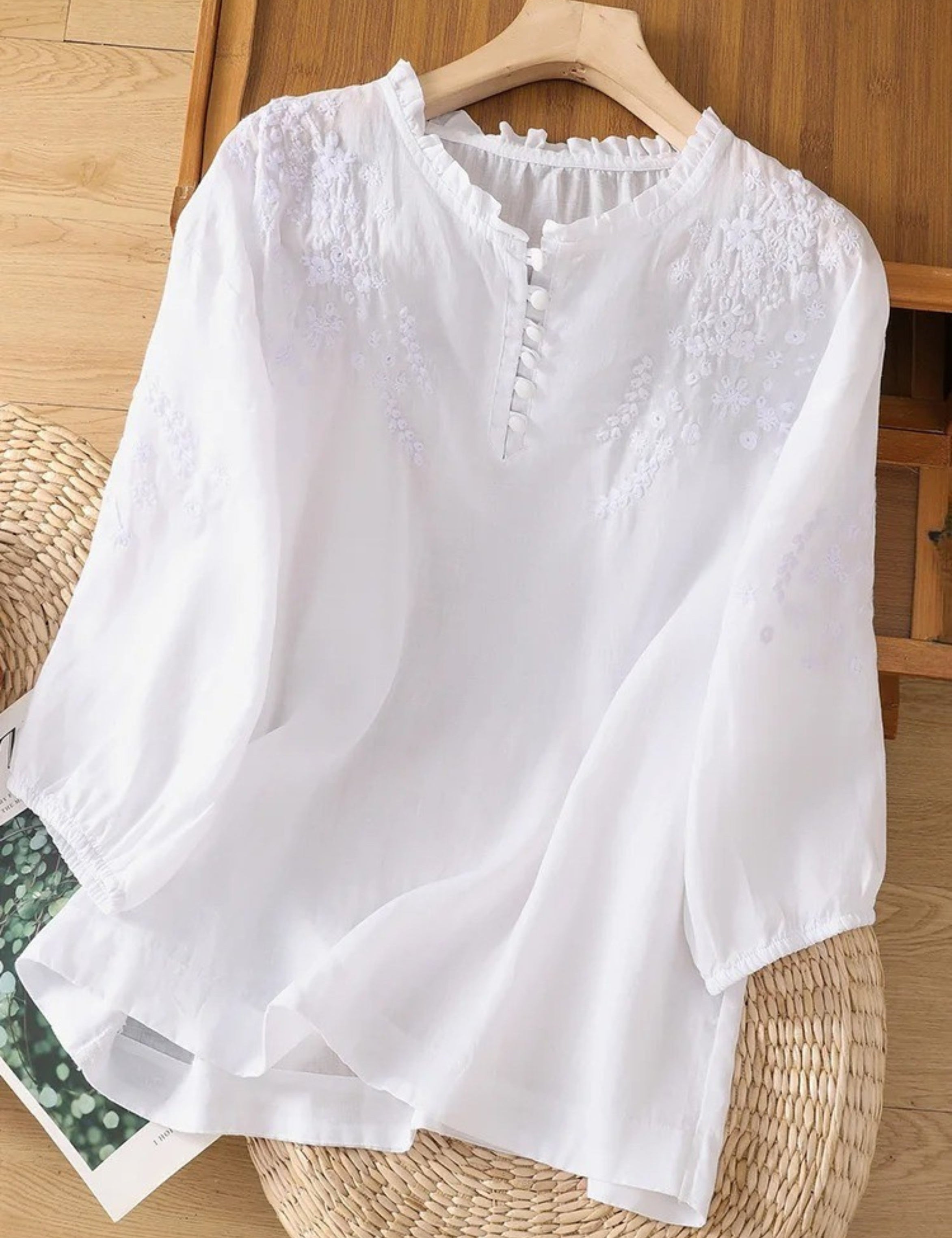 Cassiana - Blusa de Algodão e Linho