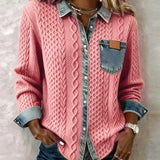Makayla™ | Chemise em malha contrastante