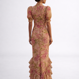 Rosário | Vestido Longo Floral de Chiffon