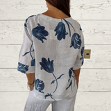 Despoina™ | Top floral com botões