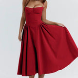 Sigrid | Vestido bustier sem mangas comprimento midi