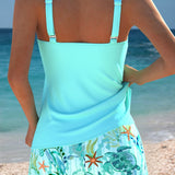 Barbara™ | Elegante tankini dividido com estampado oceânico