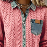 Makayla™ | Chemise em malha contrastante