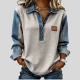 Valérie | Pulôver com Gola de Denim