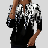 Inès | Pulôver Zippado com Estampa Floral