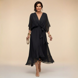 MARTA | VESTIDO DE CHIFFON COM DECOTE EM V