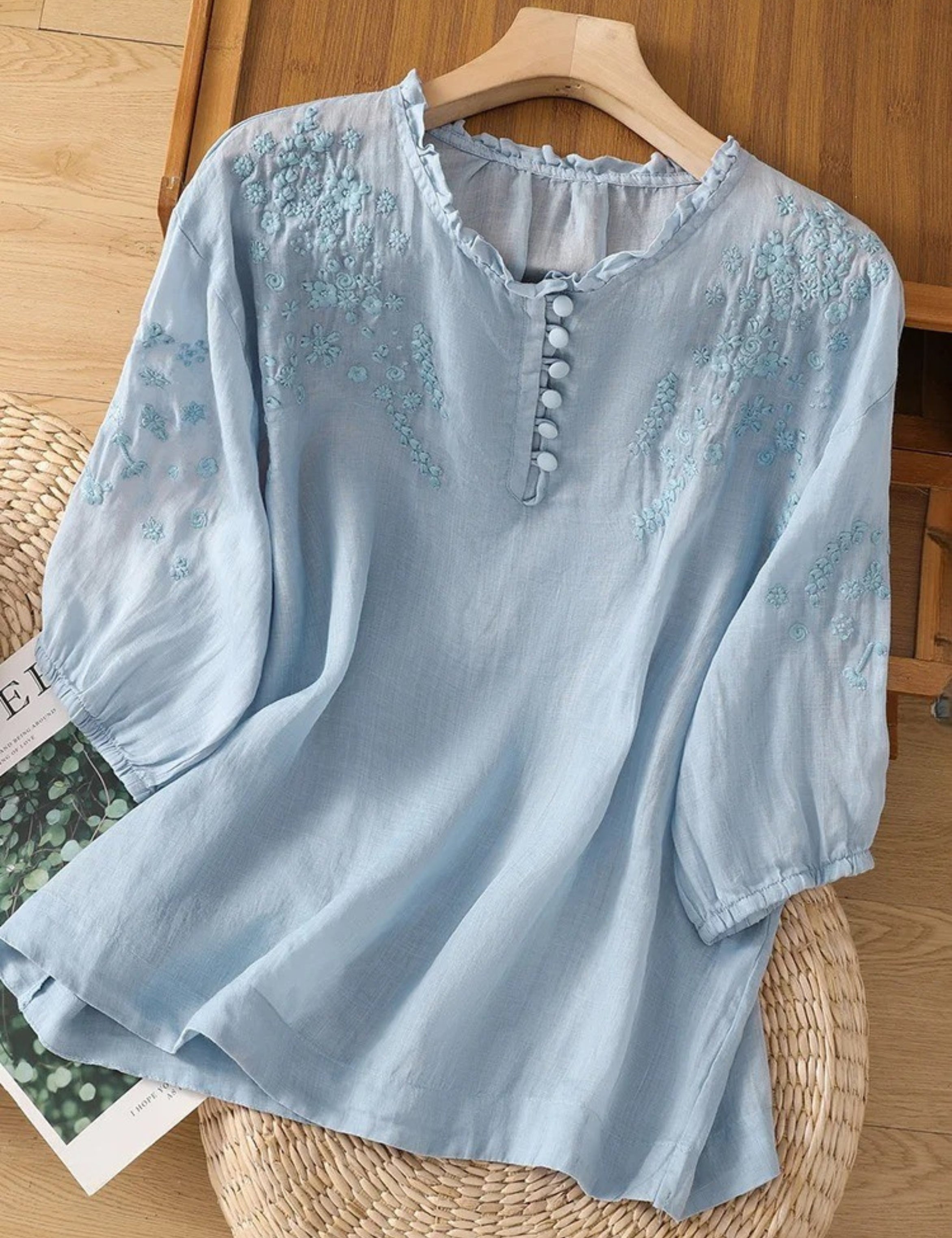Cassiana - Blusa de Algodão e Linho