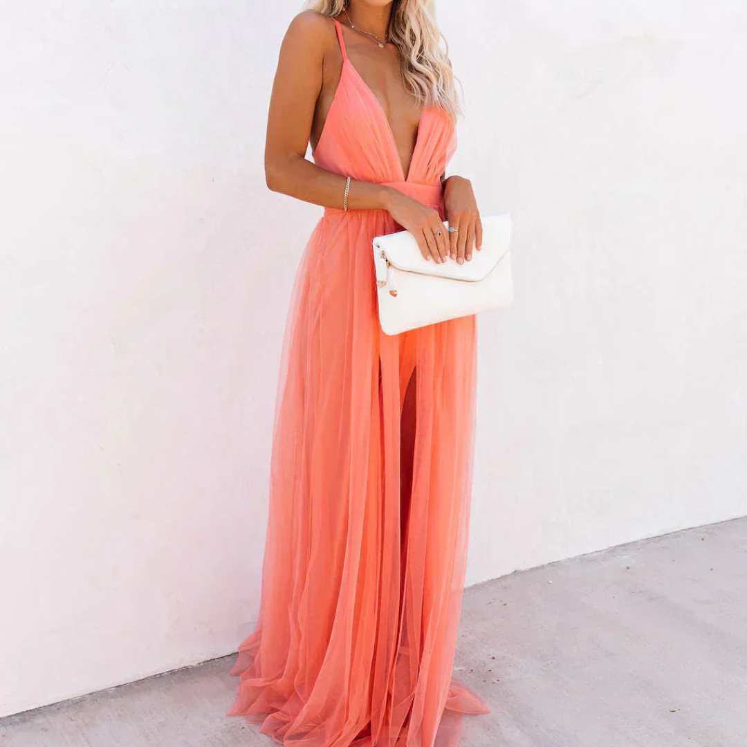 Ginevra | Maxi Vestido Luce Corallo