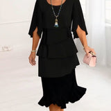 Sophie – Vestido elegante fluido com volantes