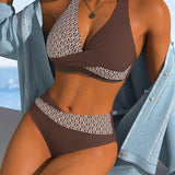 GEMMA™ | Bikini Halter às Rayas de Cores