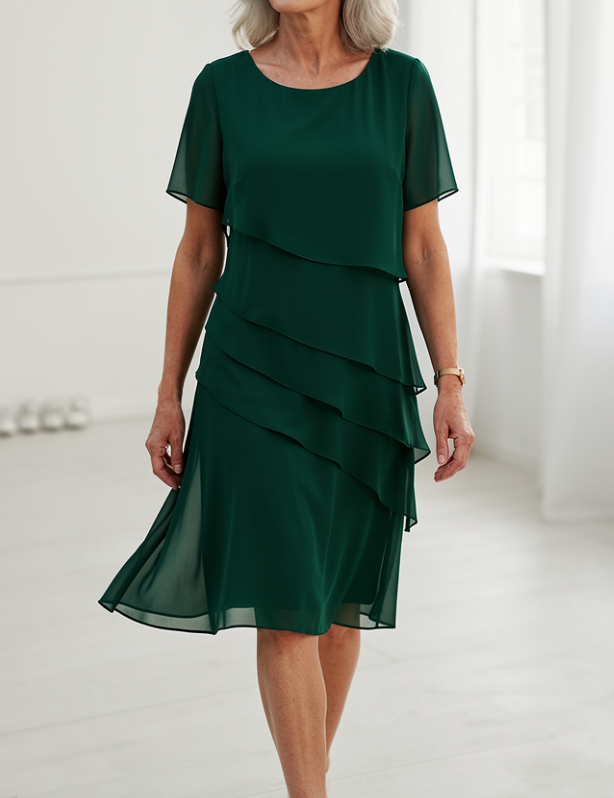 Juliette – Vestido elegante fluido com volantes