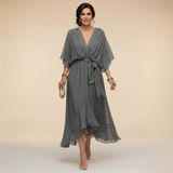 MARTA | VESTIDO DE CHIFFON COM DECOTE EM V