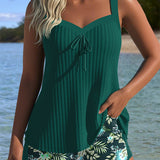 Laluna® | Tankini riscado com calções de praia em dois peças
