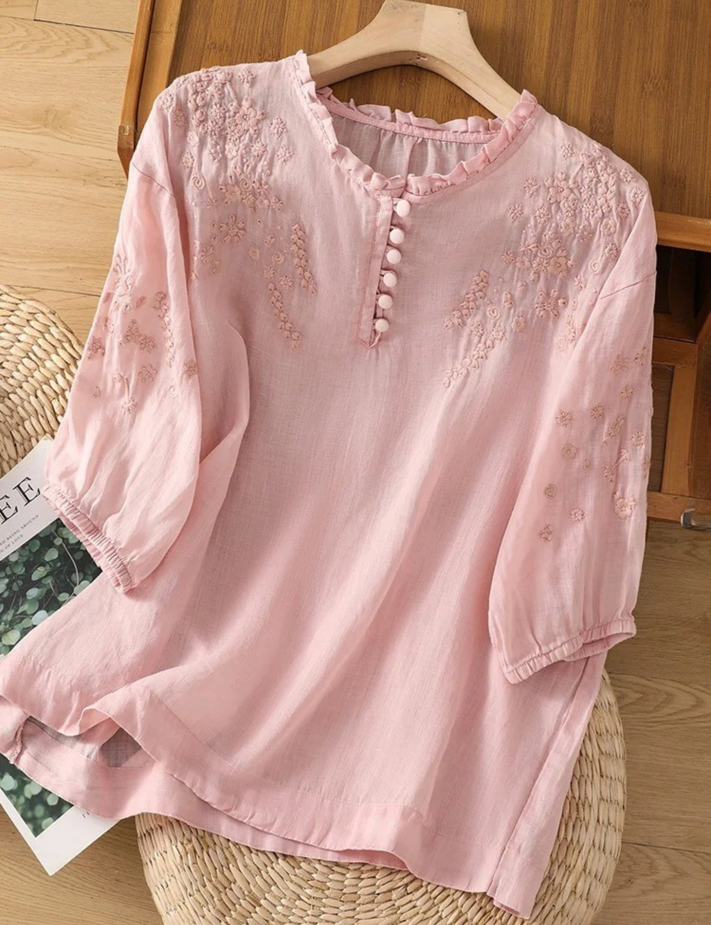 Cassiana - Blusa de Algodão e Linho