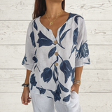Despoina™ | Top floral com botões