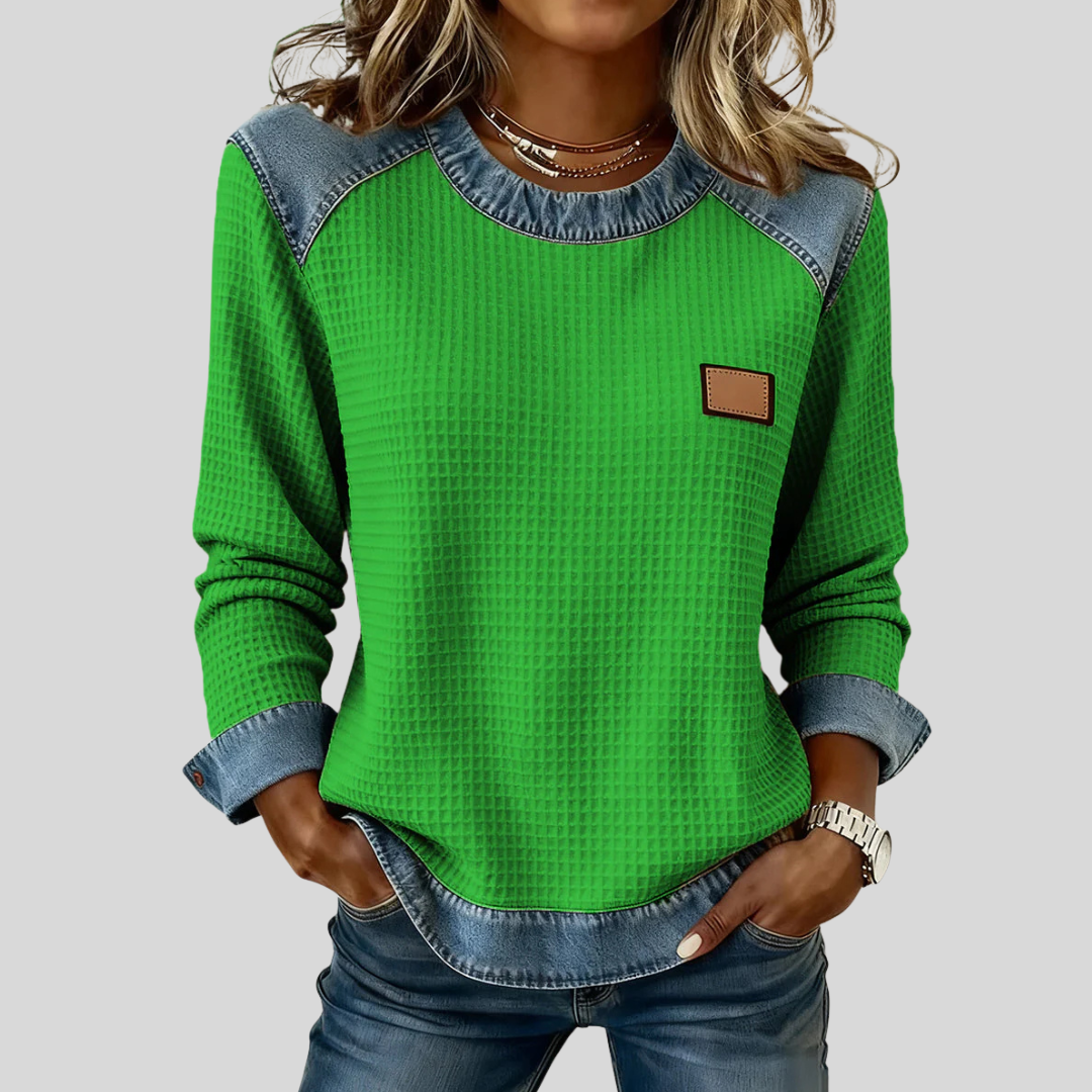 Roxane | Sweat Patchwork Gaufre
