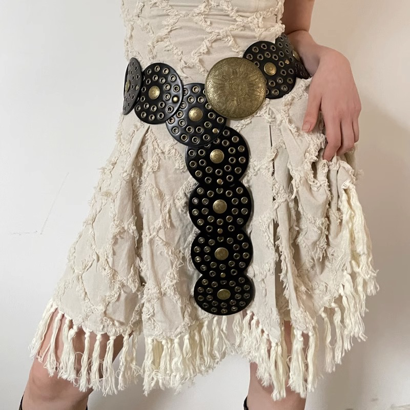Vanessa - Cinto Boho Castanho para Mulheres