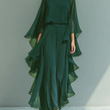 Aurora | Conjunto Elegante em Chiffon com Folhos