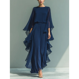 Aurora | Conjunto Elegante em Chiffon com Folhos