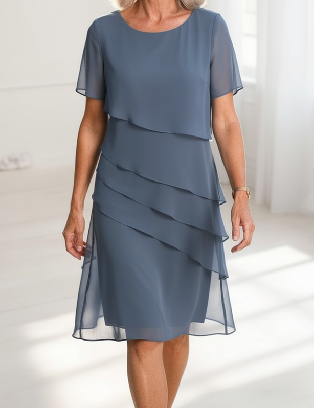 Juliette – Vestido elegante fluido com volantes