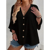Dorothy™ | Top elegante com decote em V e botões