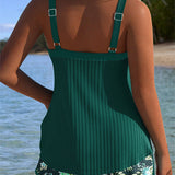 Laluna® | Tankini riscado com calções de praia em dois peças