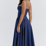 Sigrid | Vestido bustier sem mangas comprimento midi