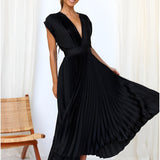 Selina | Vestido sem mangas com pregas e fecho éclair