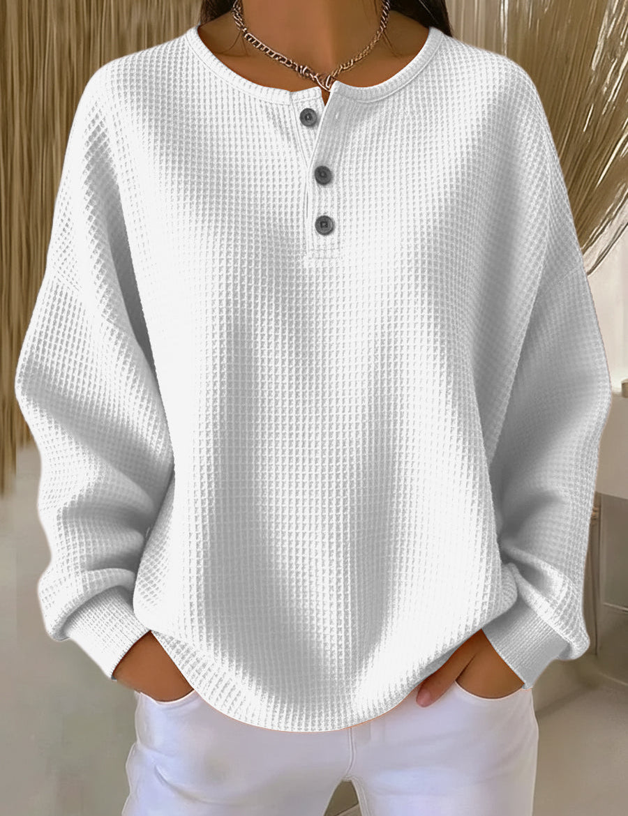 Milagros | Sweater Henley Gofrada