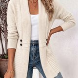 Xalviere | Elegante Cardigan para Mulheres - Frente Aberta & Cintura Ajustada