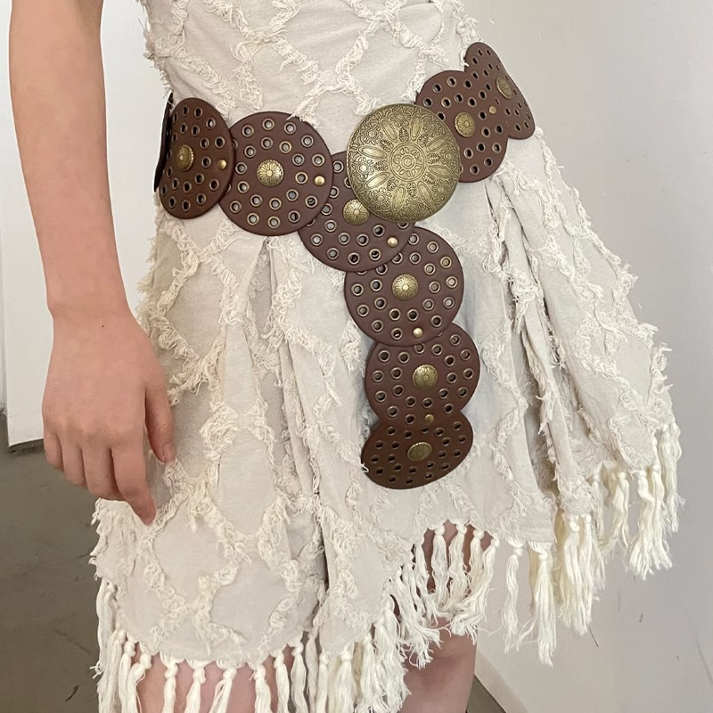 Vanessa - Cinto Boho Castanho para Mulheres