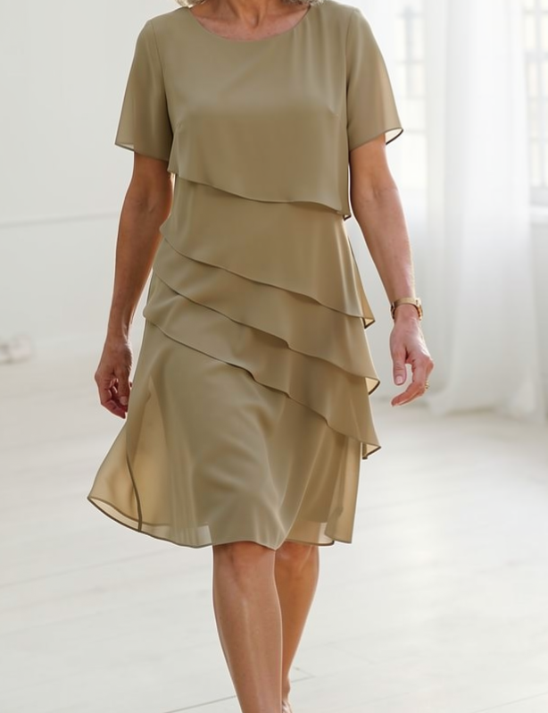 Juliette – Vestido elegante fluido com volantes