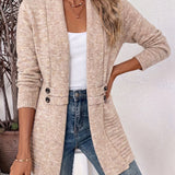 Xalviere | Elegante Cardigan para Mulheres - Frente Aberta & Cintura Ajustada