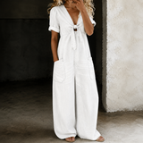 Maya | Macacão Denim de Perna Larga